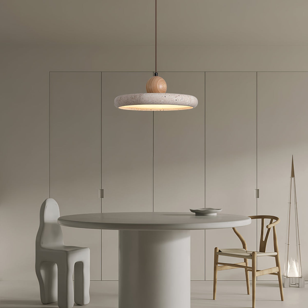 Covarel Suspension Minimaliste en Travertin à Brancher
