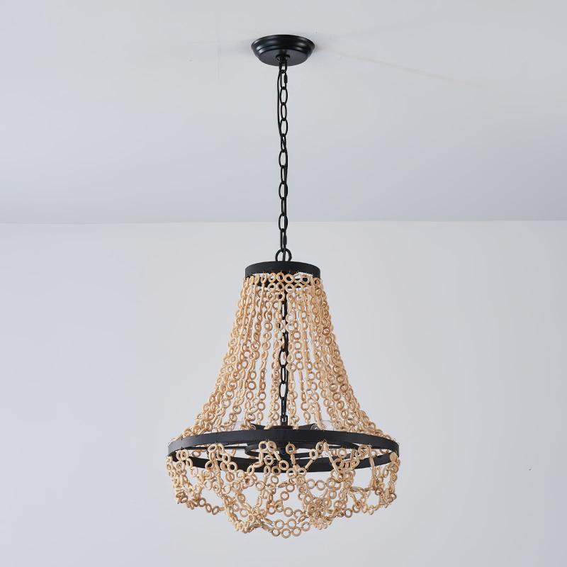 Toriana Lustre En Métal Et Bois De Luxe Postmoderne