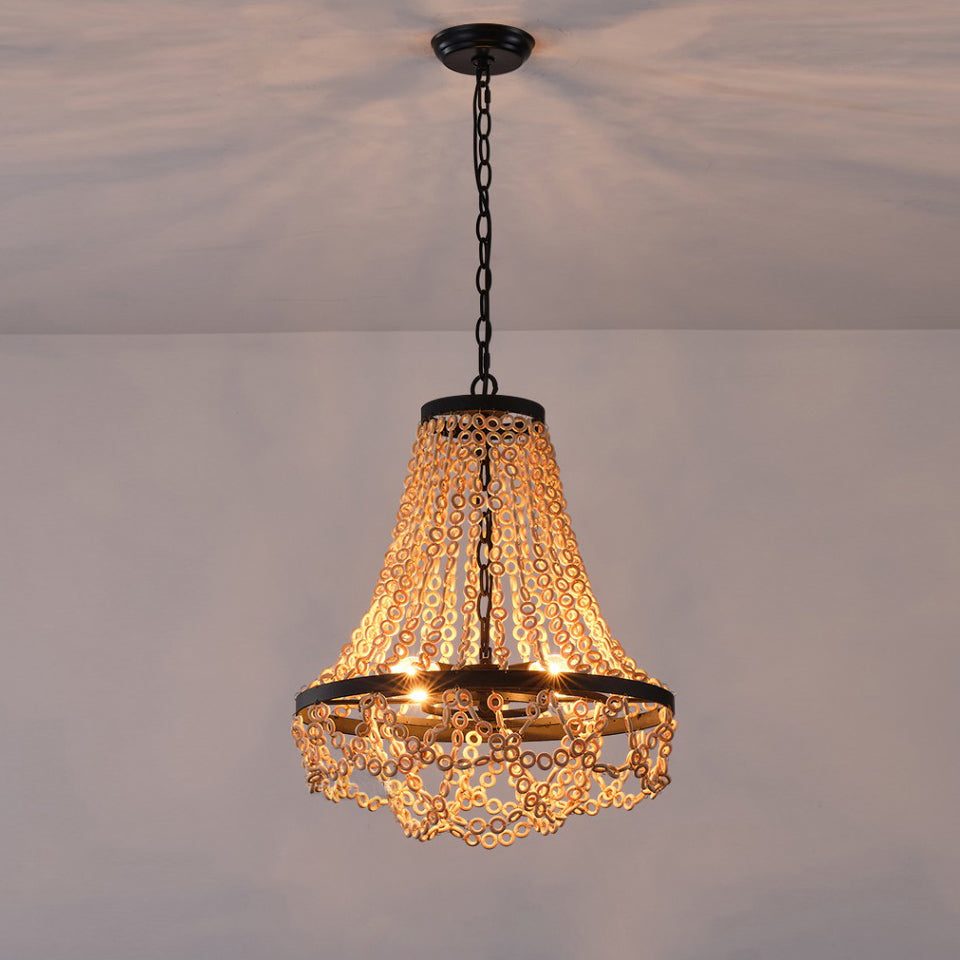 Toriana Lustre En Métal Et Bois De Luxe Postmoderne