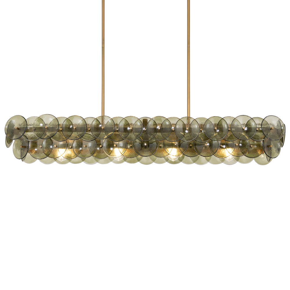 Finniana Lustre Linéaire en Verre Pressé Ambre Moderne