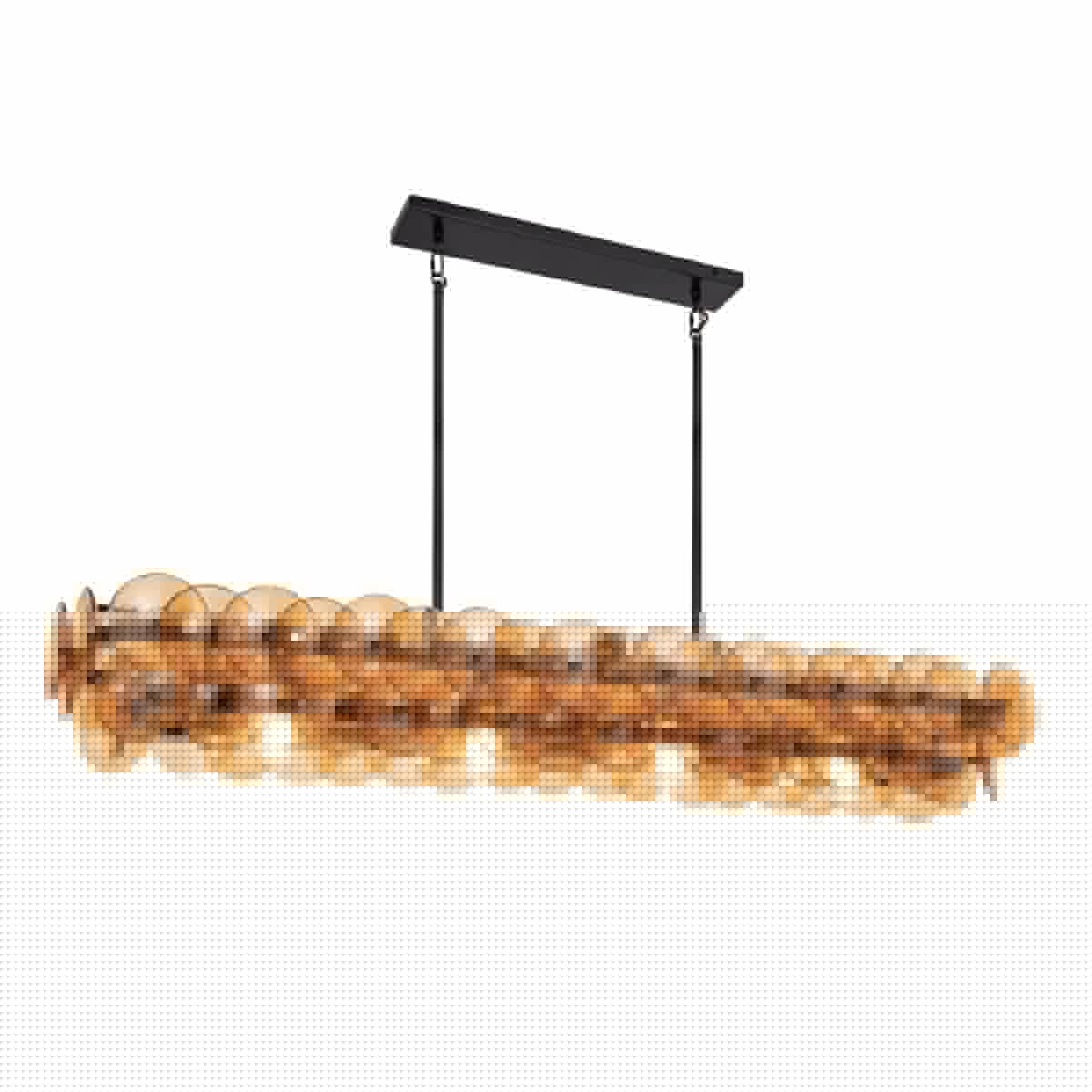 Finniana Lustre Linéaire en Verre Pressé Ambre Moderne