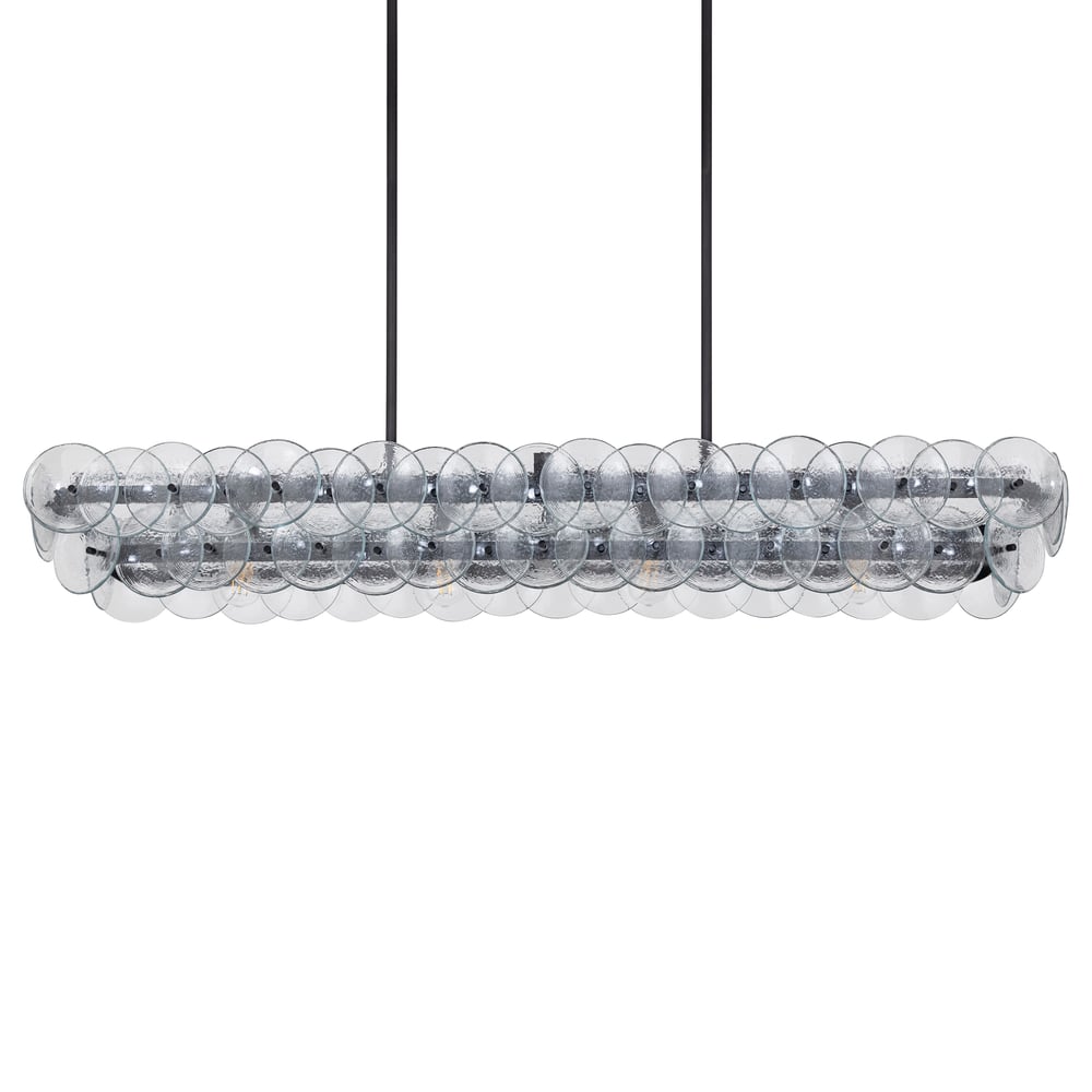 Finniana Lustre Linéaire en Verre Pressé Ambre Moderne