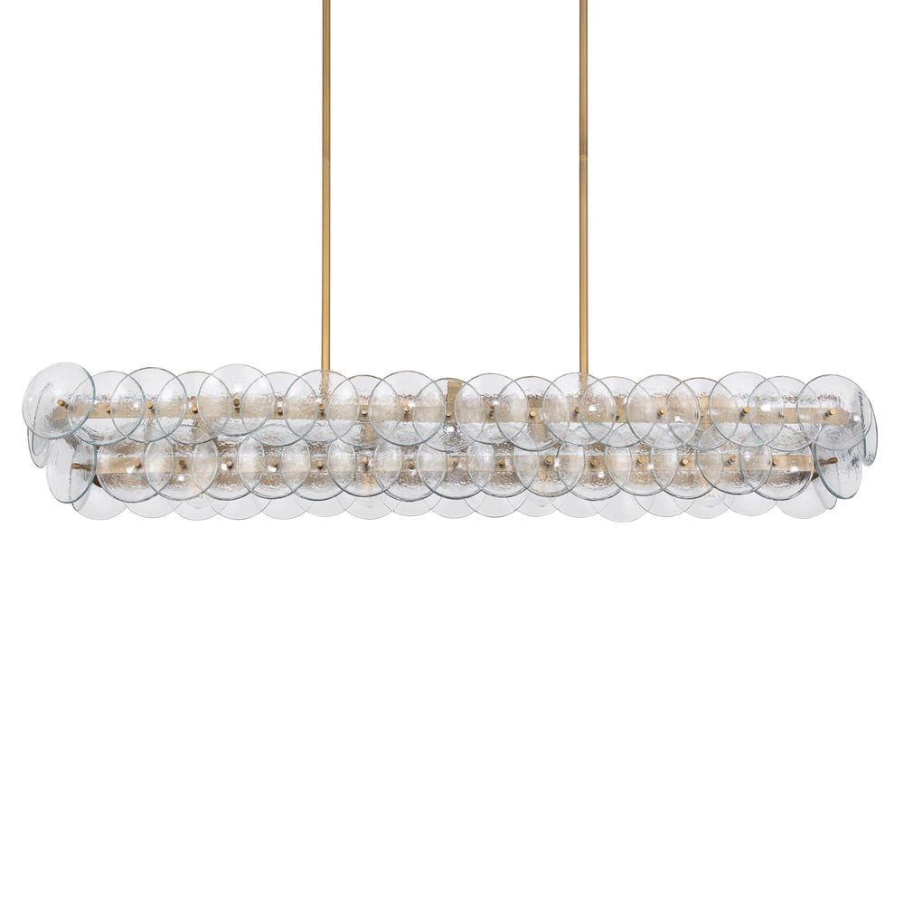 Finniana Lustre Linéaire en Verre Pressé Ambre Moderne