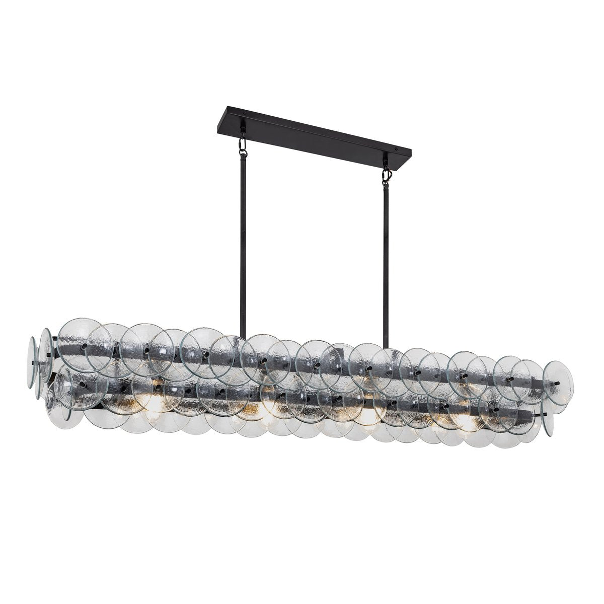 Finniana Lustre Linéaire en Verre Pressé Ambre Moderne