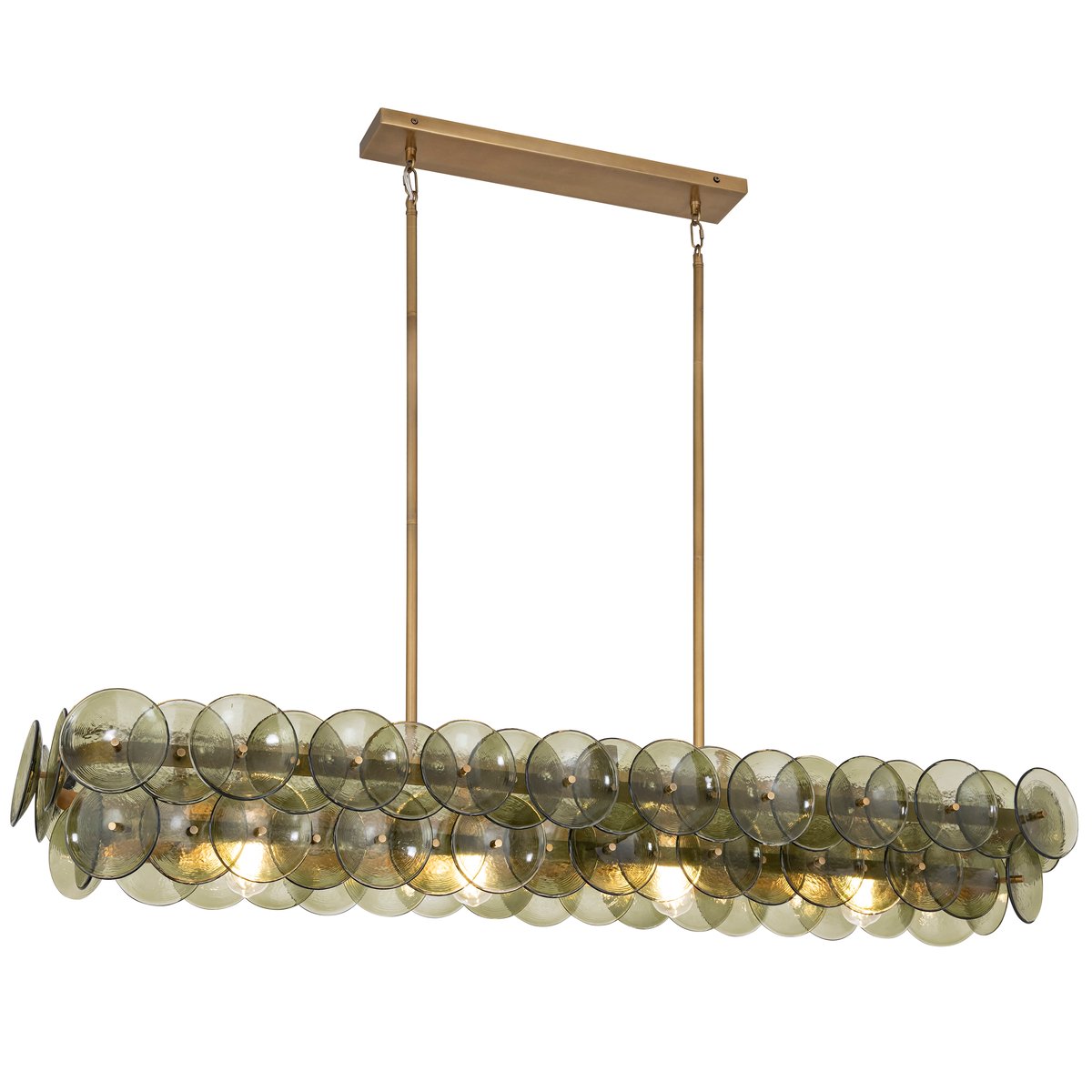Finniana Lustre Linéaire en Verre Pressé Ambre Moderne