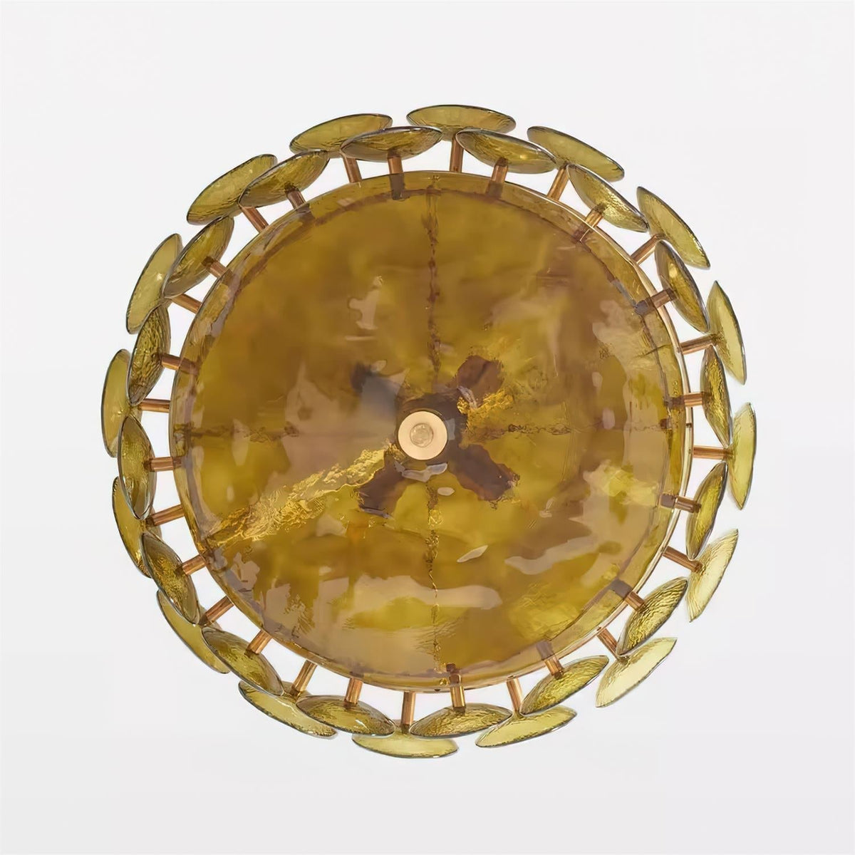 Selvora Chandelier Amber Glass Disc Elegant-Neutral Decor