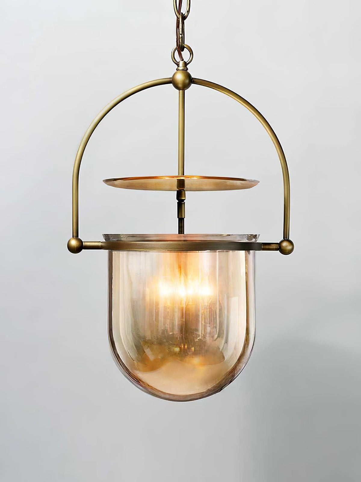 Grevana Suspension en Verre et Laiton Vintage
