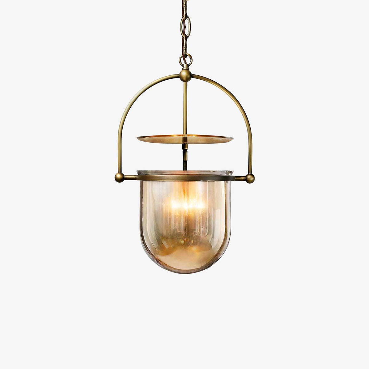 Grevana Suspension en Verre et Laiton Vintage