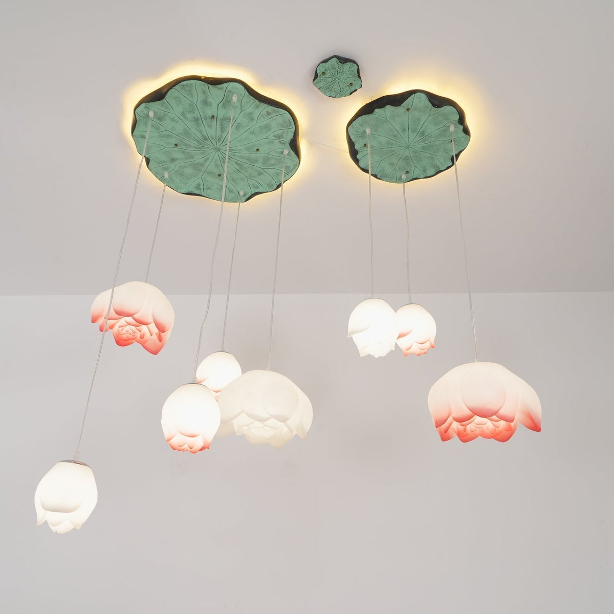 Tavana Suspension 7 Lumières Rose Blanc