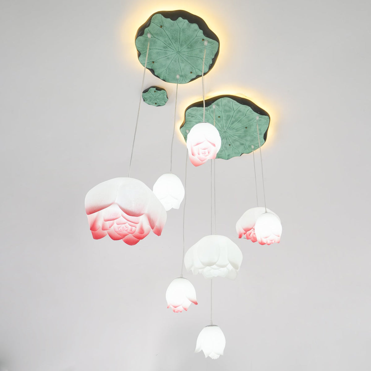 Tavana Suspension 7 Lumières Rose Blanc