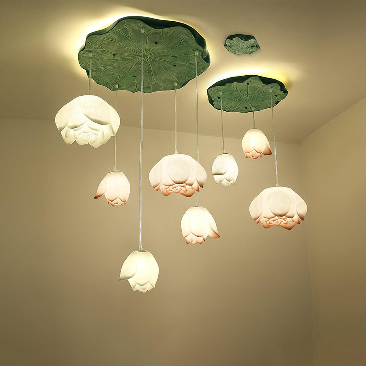 Tavana Suspension 7 Lumières Rose Blanc