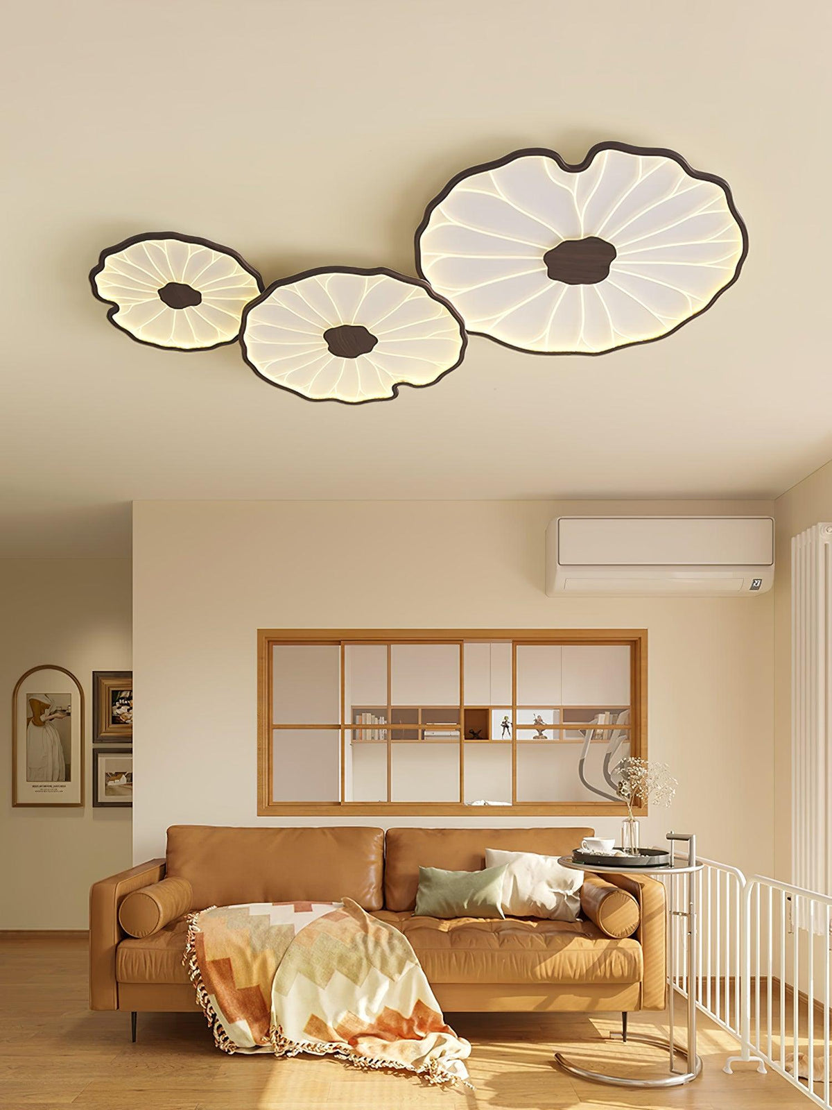 Vostel Plafonnier Feuille de Lotus avec Finition Bois-Cielum