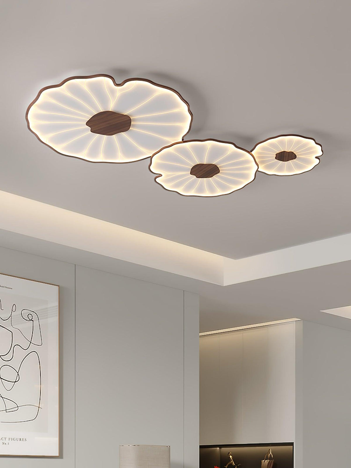 Vostel Plafonnier Feuille de Lotus avec Finition Bois-Cielum
