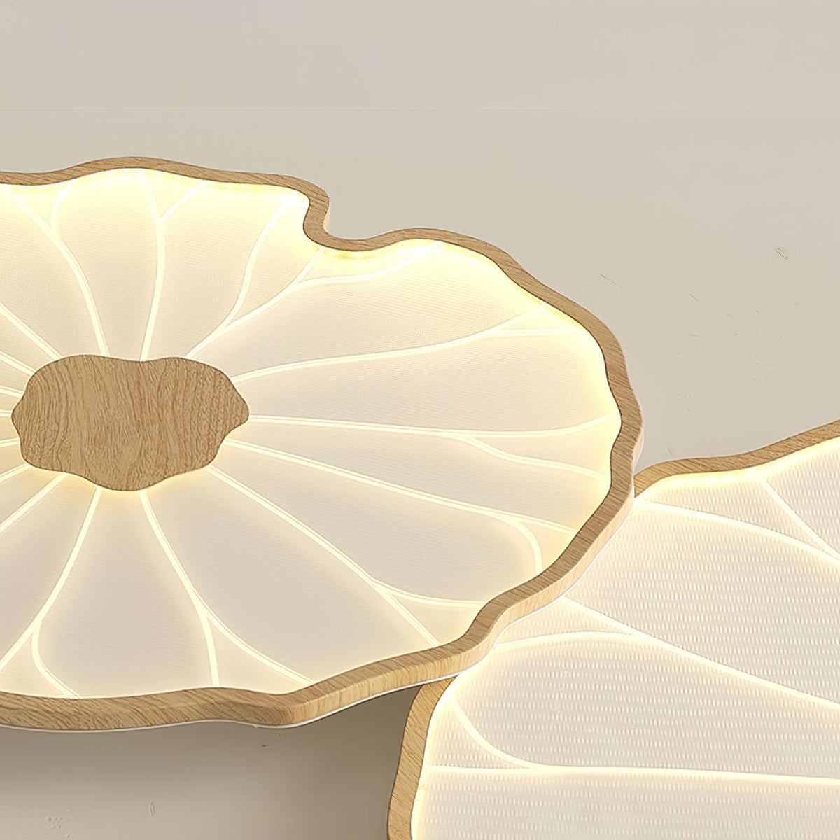 Vostel Plafonnier Feuille de Lotus avec Finition Bois-Cielum