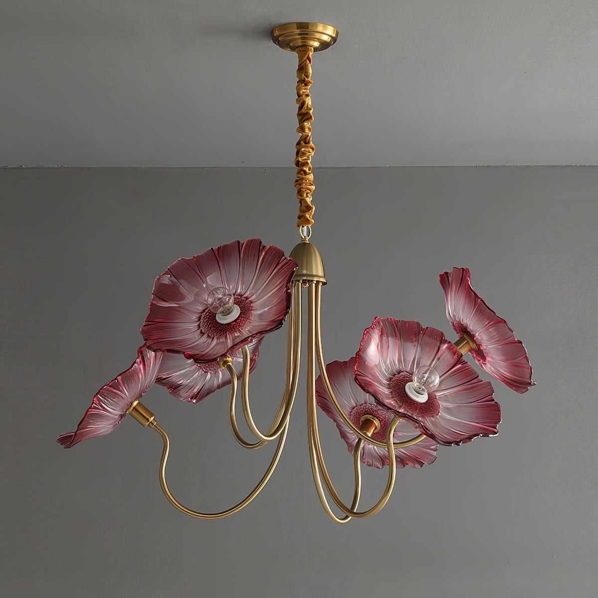 Darelia Lustre Feuille de Lotus en Verre