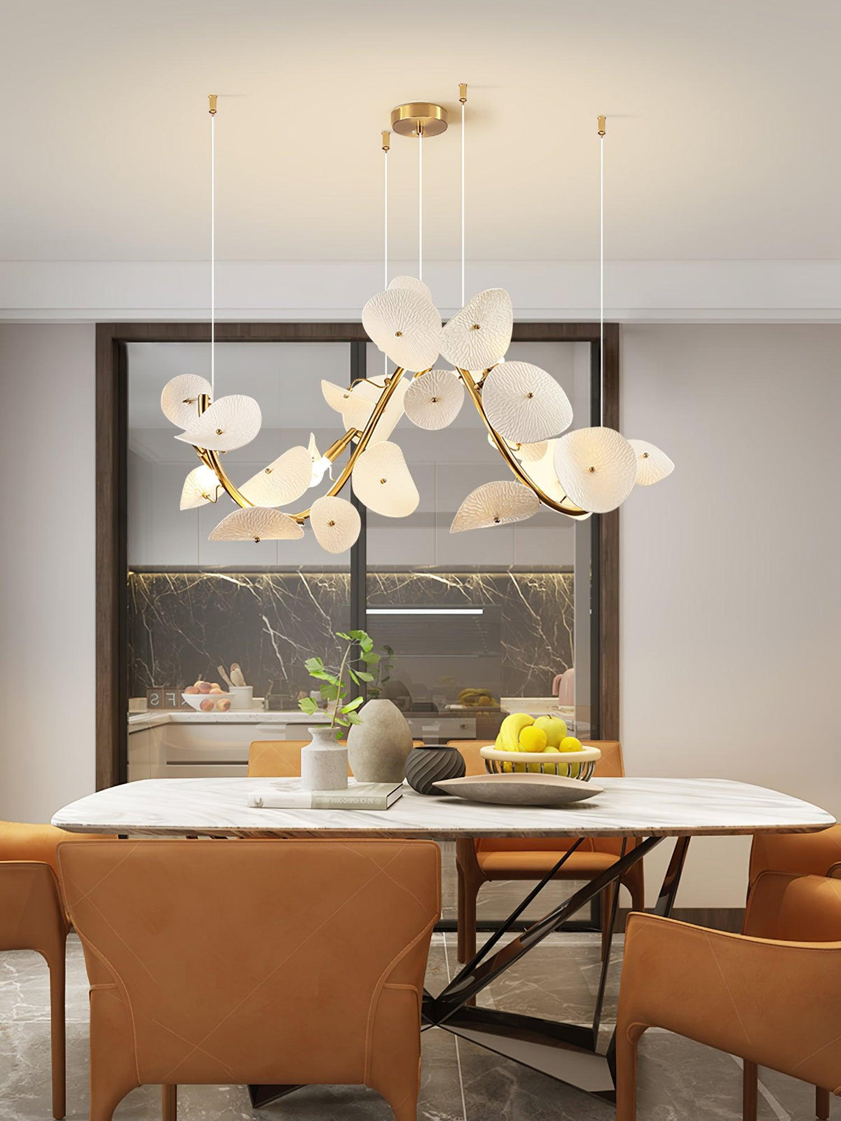 Pavaira Lustre en céramique à pétales d'élégance moderne