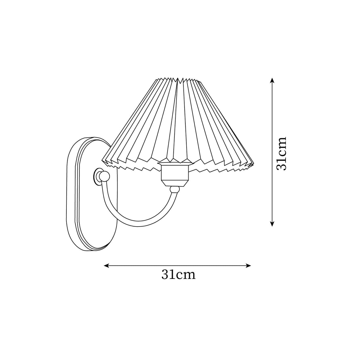 Solenne Vintage Pleated Shade Wall Lamp-Neutral Decor