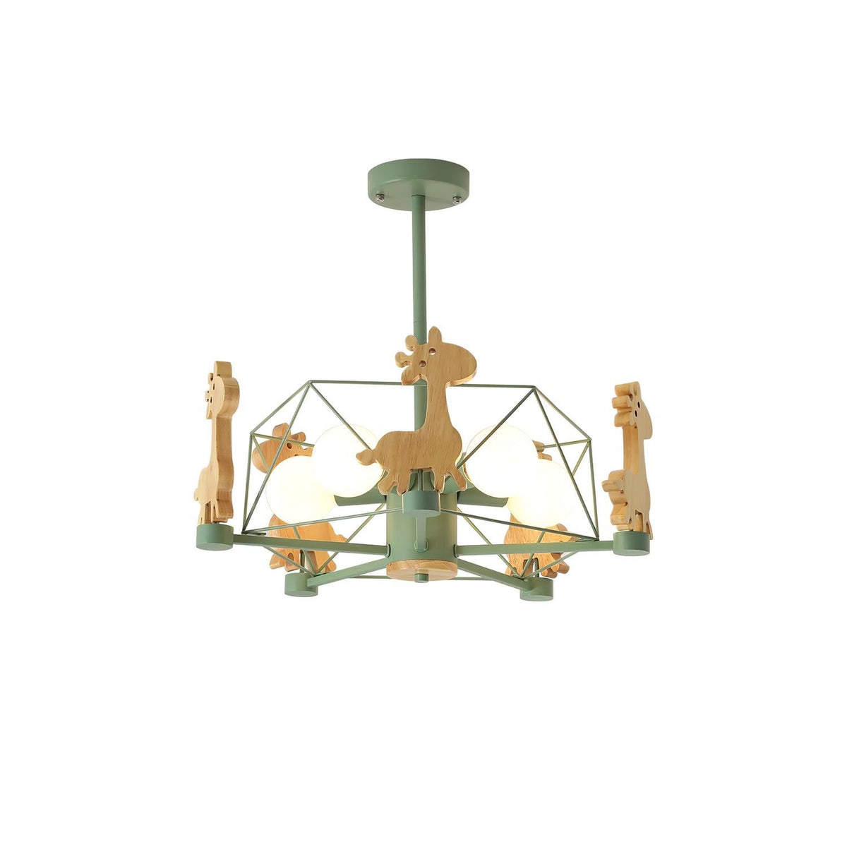 Bastara Lustre Joli Cerf en Bois Vert & Rose