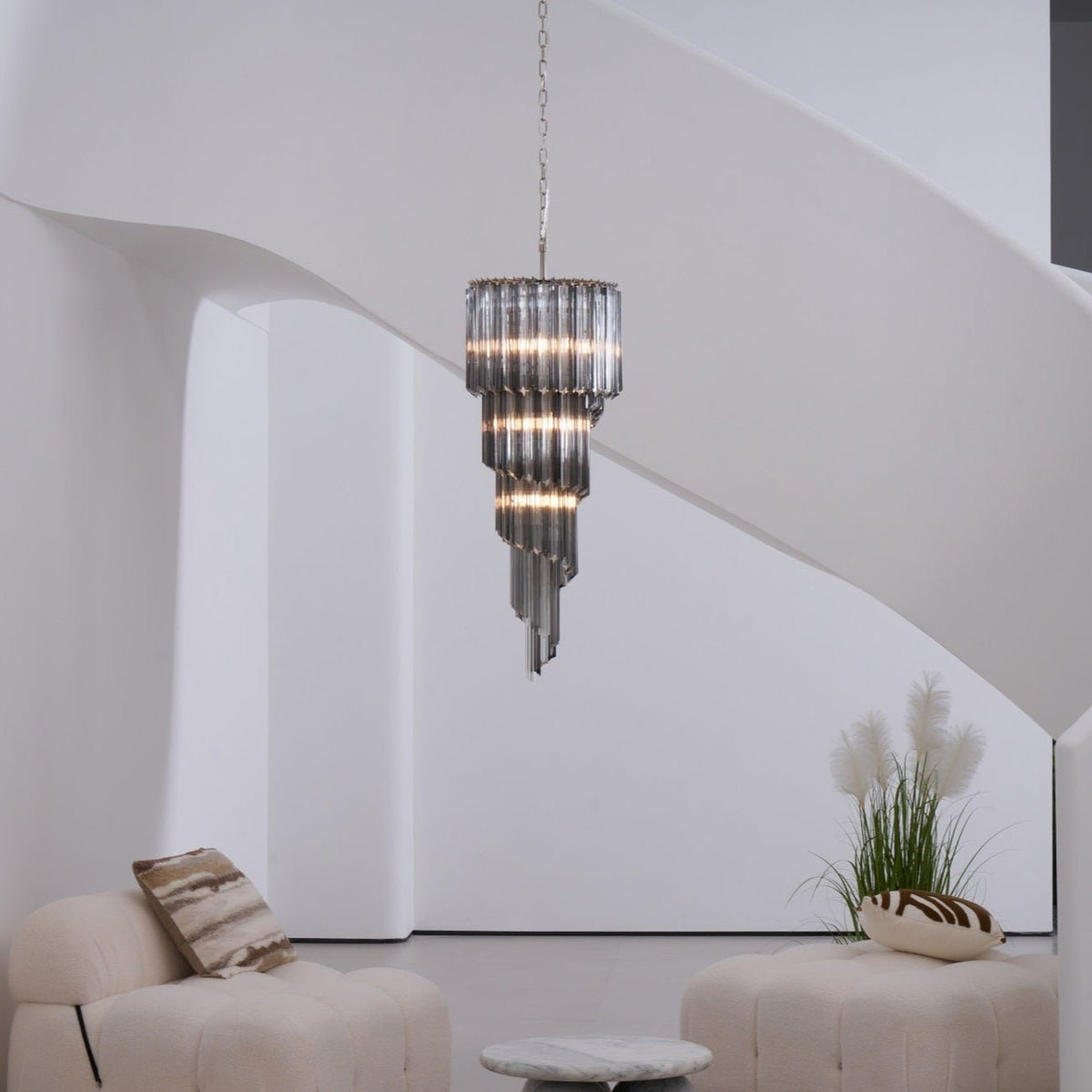 Darenona Lustre Fumé Verre Spirale