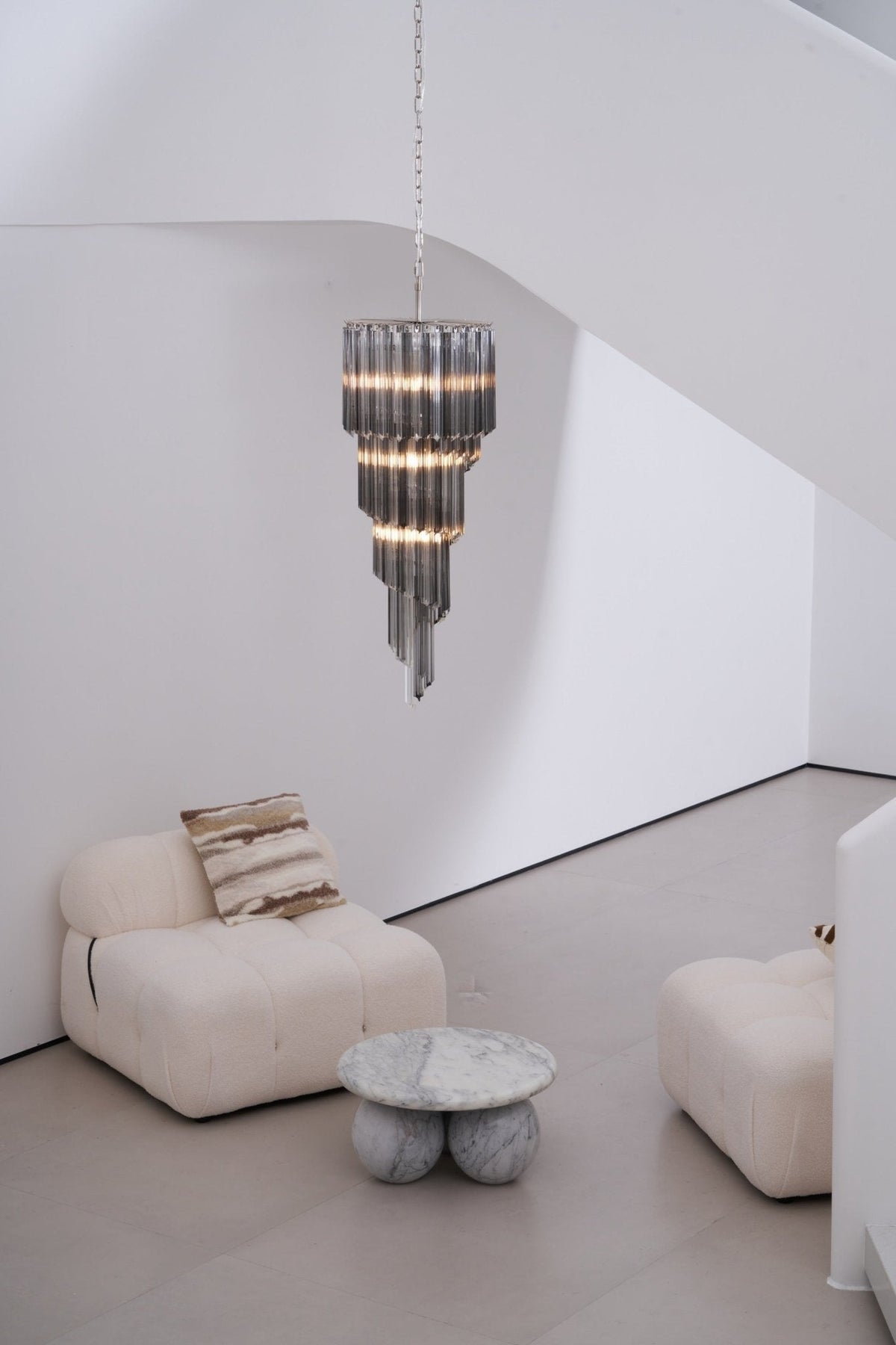 Darenona Lustre Fumé Verre Spirale