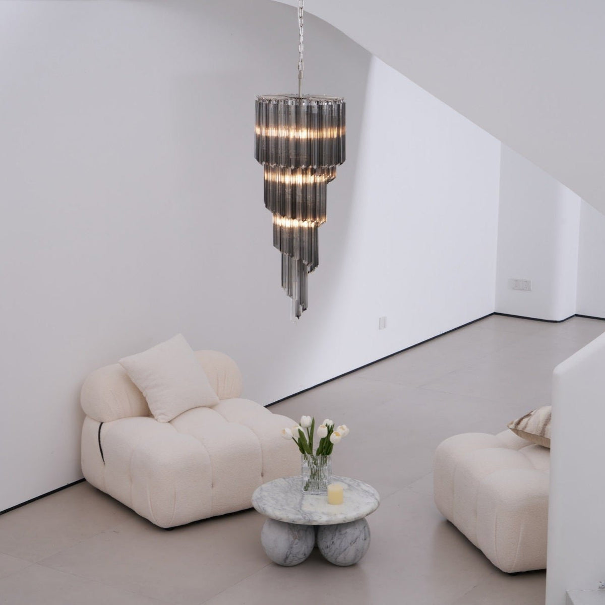 Darenona Lustre Fumé Verre Spirale