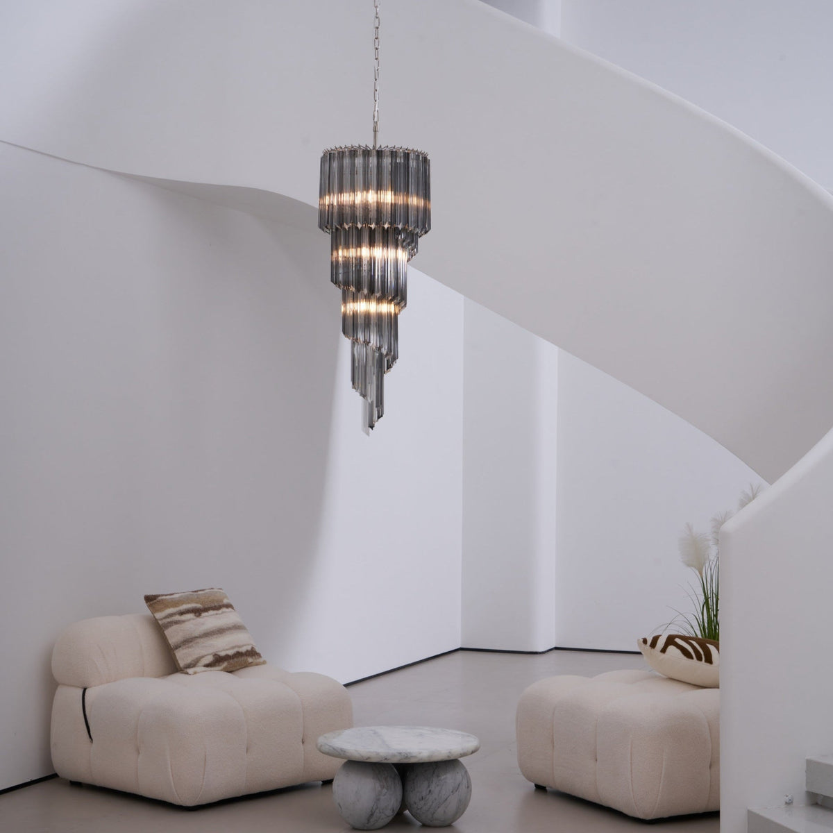 Darenona Lustre Fumé Verre Spirale