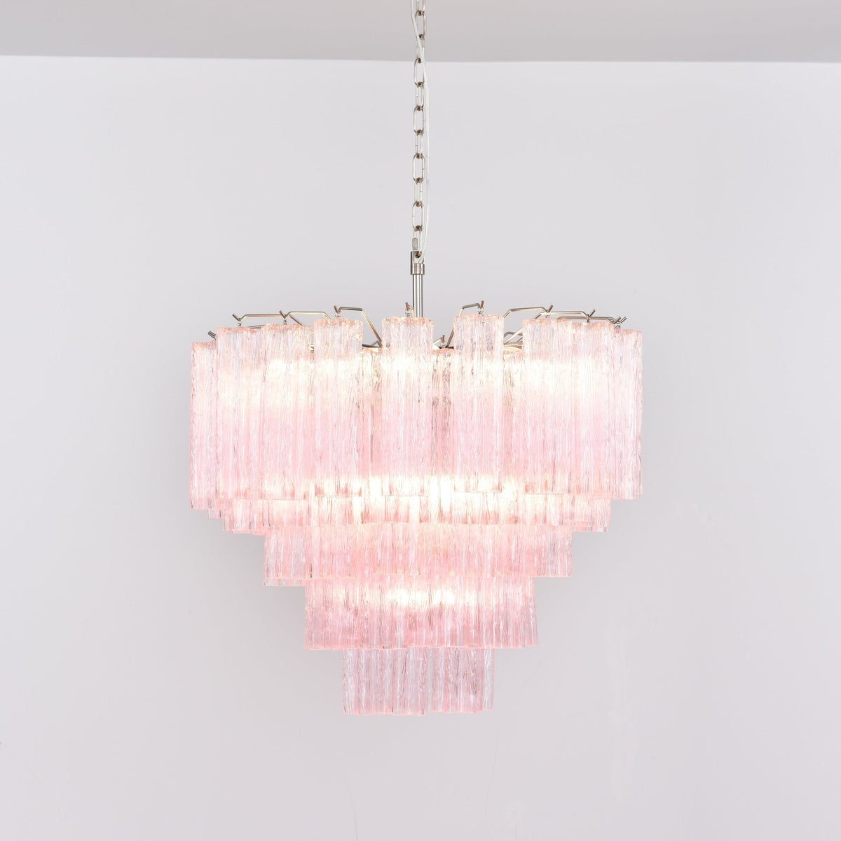 Zorilia Lustre Rose Verre Multi-Étage Romantique