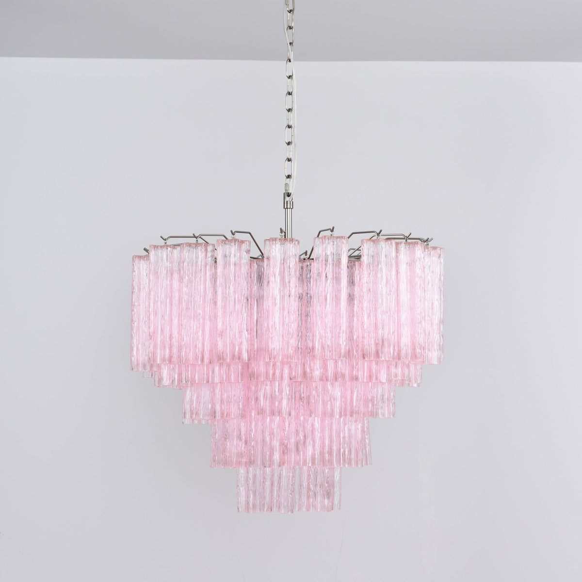Zorilia Lustre Rose Verre Multi-Étage Romantique