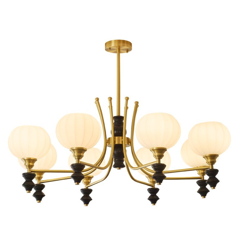 Vivios Lustre Vintage Élégant en Laiton et Bois