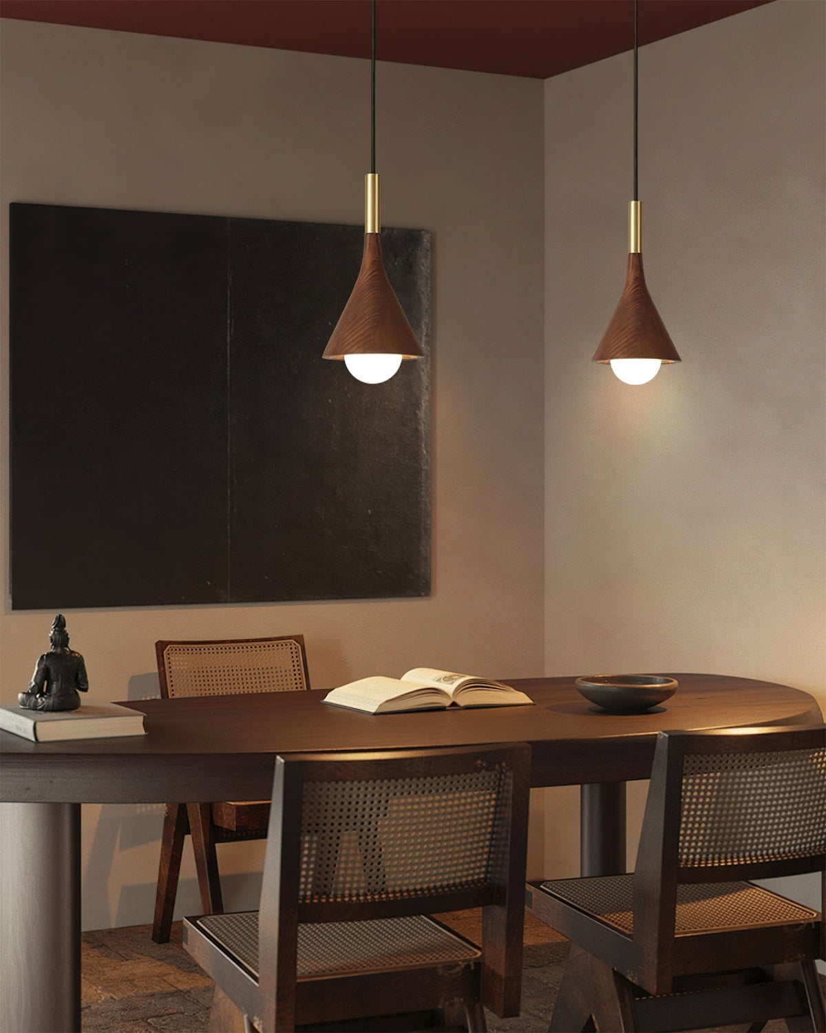 Lucian Pendant Lamp shown in a minimalist living room setting.