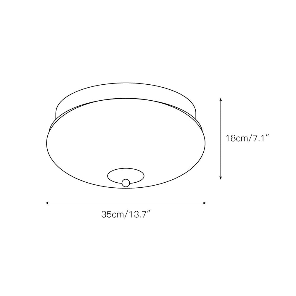 Seline Lampe de Plafond Ronde Métal Verre Minimaliste Moderne