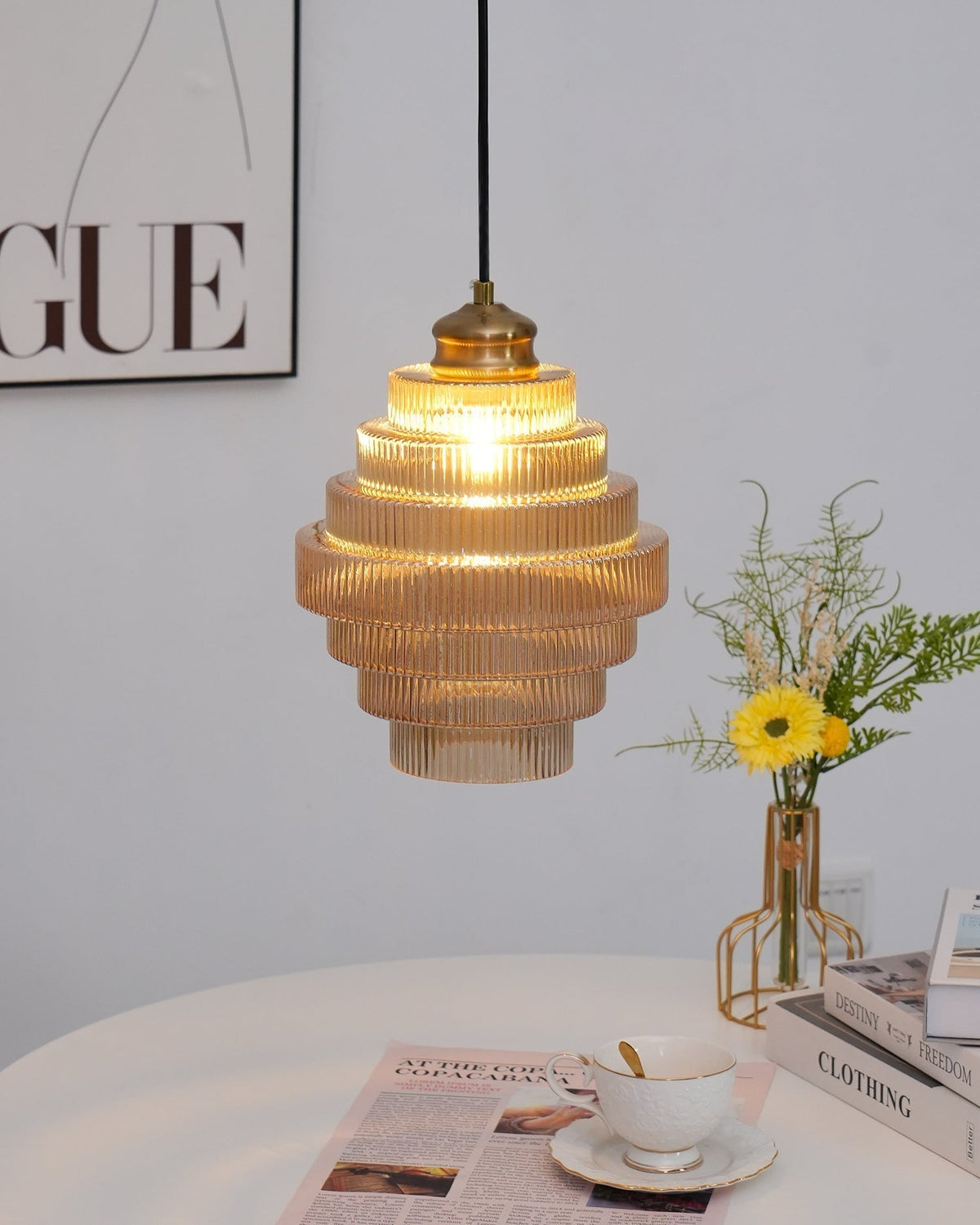 Svena Glass Pendant Lamp-Neutral Decor