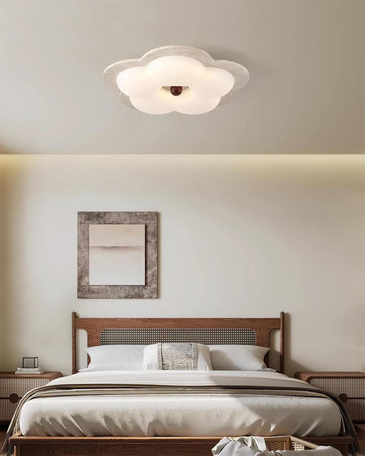 Riita Flower Ceiling Light Travertine-Neutral Decor