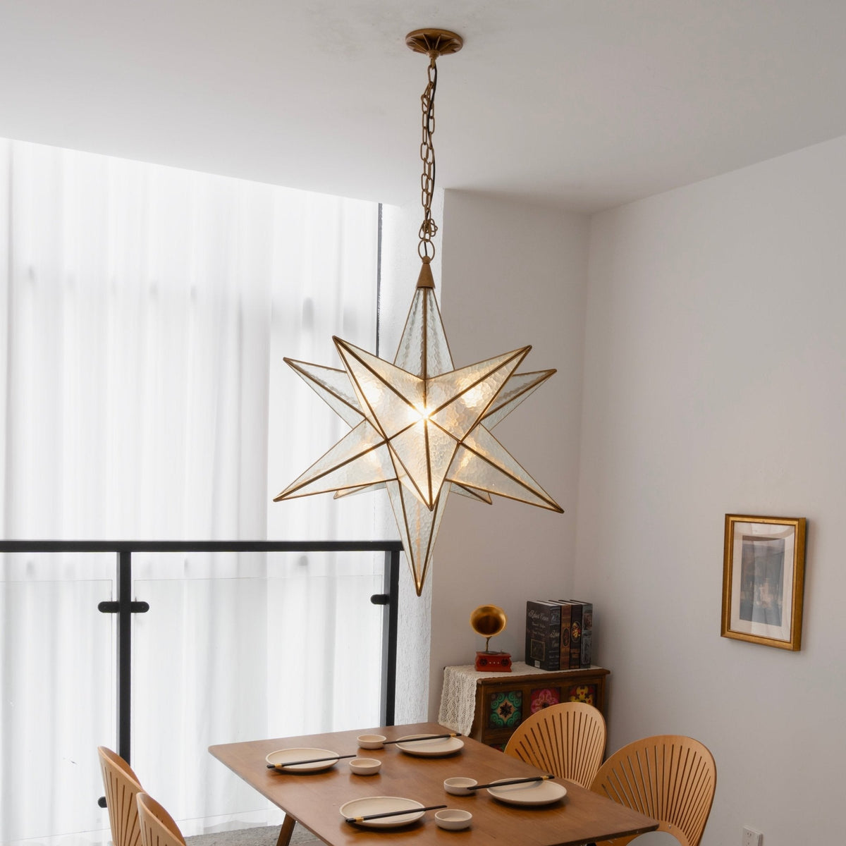 Sotr Lustre Étoile en Verre Élégante