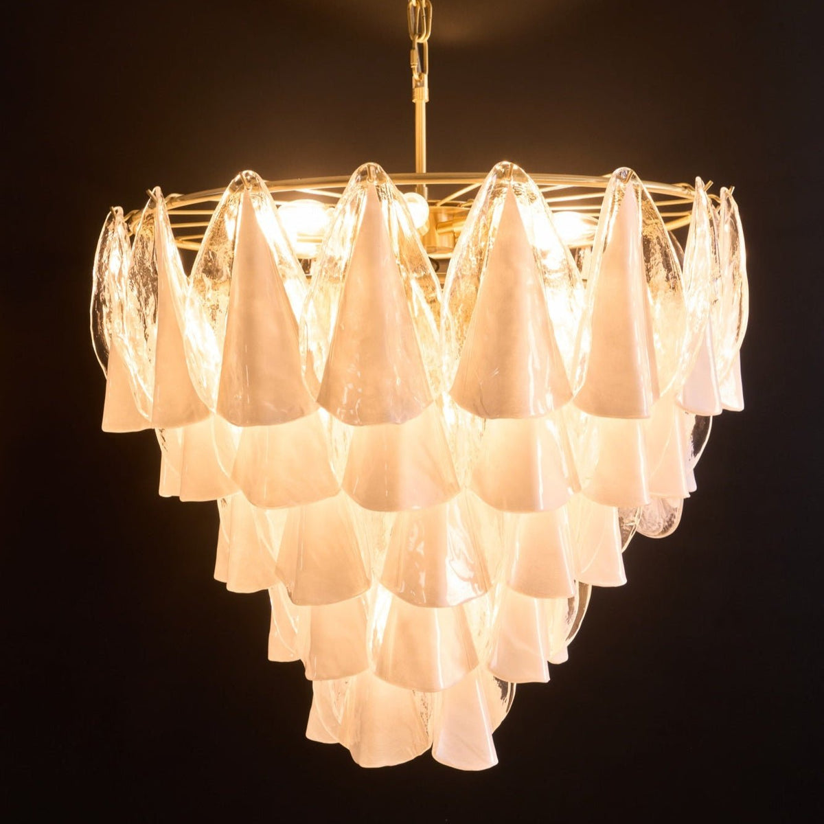 Valeon Lustre Blanc Feuille Verre Superposé Moderne
