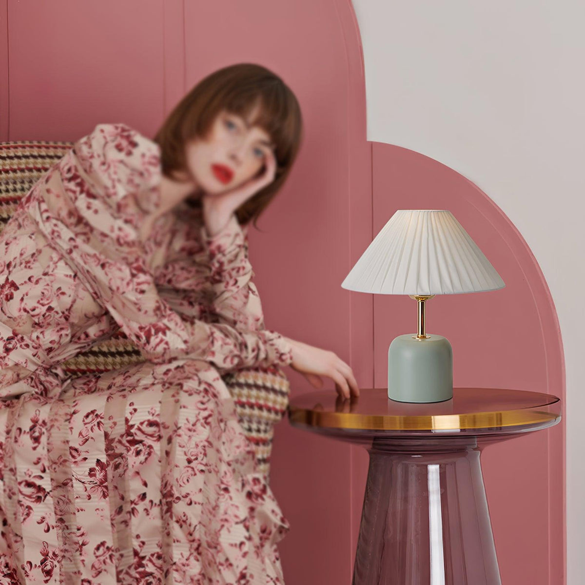 Verena Lampe de Table en Tissu