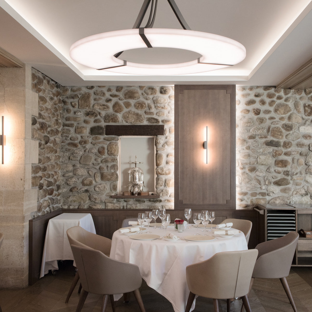 Elirionis Lustre Métal Albâtre Minimaliste Moderne