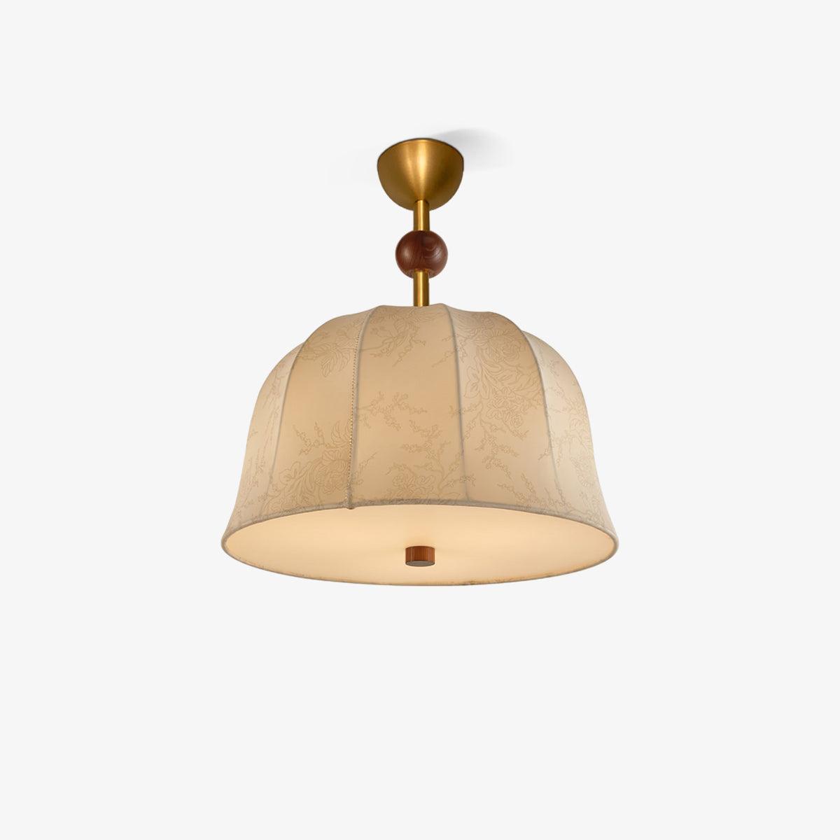 Ceiling Light in Fabric, Metal and Wood for Warm Interiors Elegant-Neutral Decor