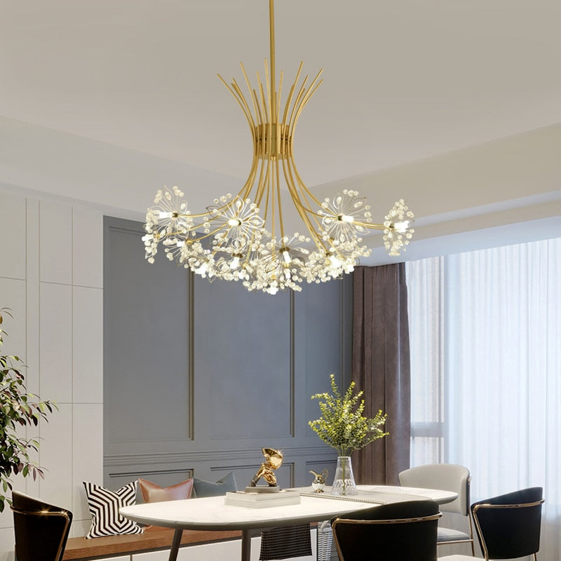 Arisha Lustre Fleur Luxe Métal/Acrylique, Salon/Salle A Mange