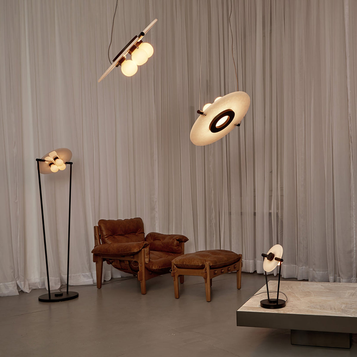Vasila Suspension Métal Albâtre Luxe Postmoderne