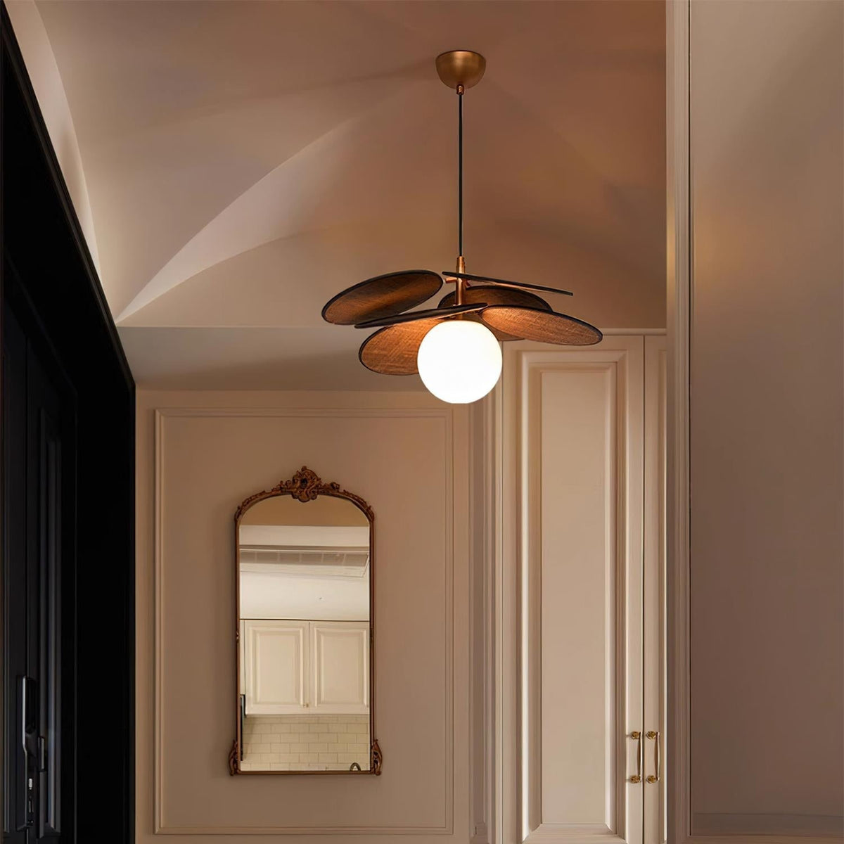 Elvo Wooden Petal Pendant Light-Neutral Decor