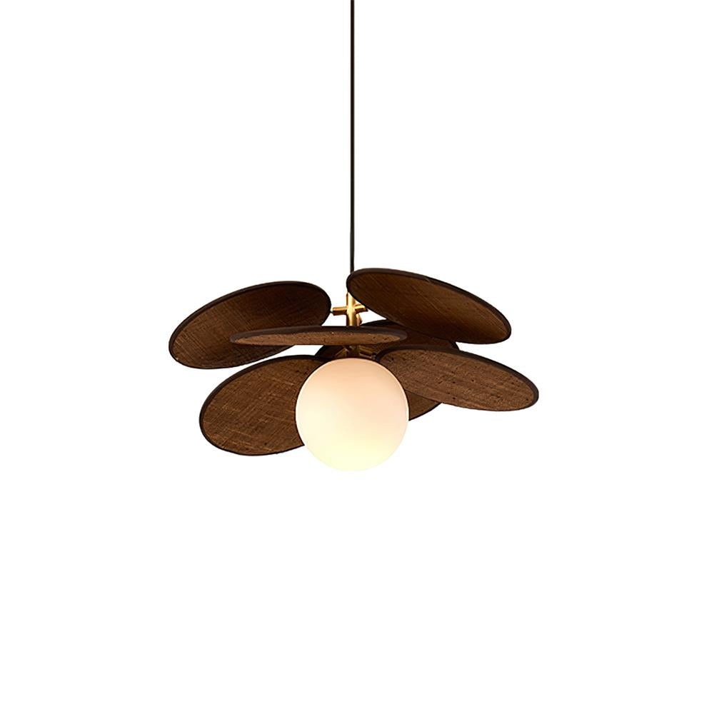 Elvo Wooden Petal Pendant Light-Neutral Decor