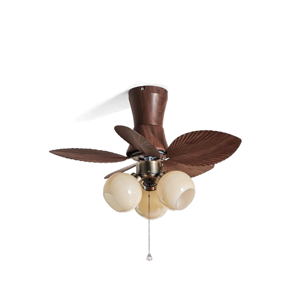 Malibu Ceiling Fan Light in a Walnut finish, shown against a white background.