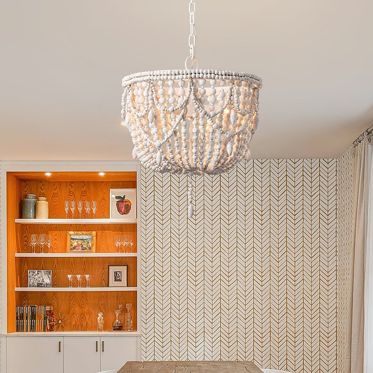 Arsilion Lustre Bois Métal Luxe Postmoderne