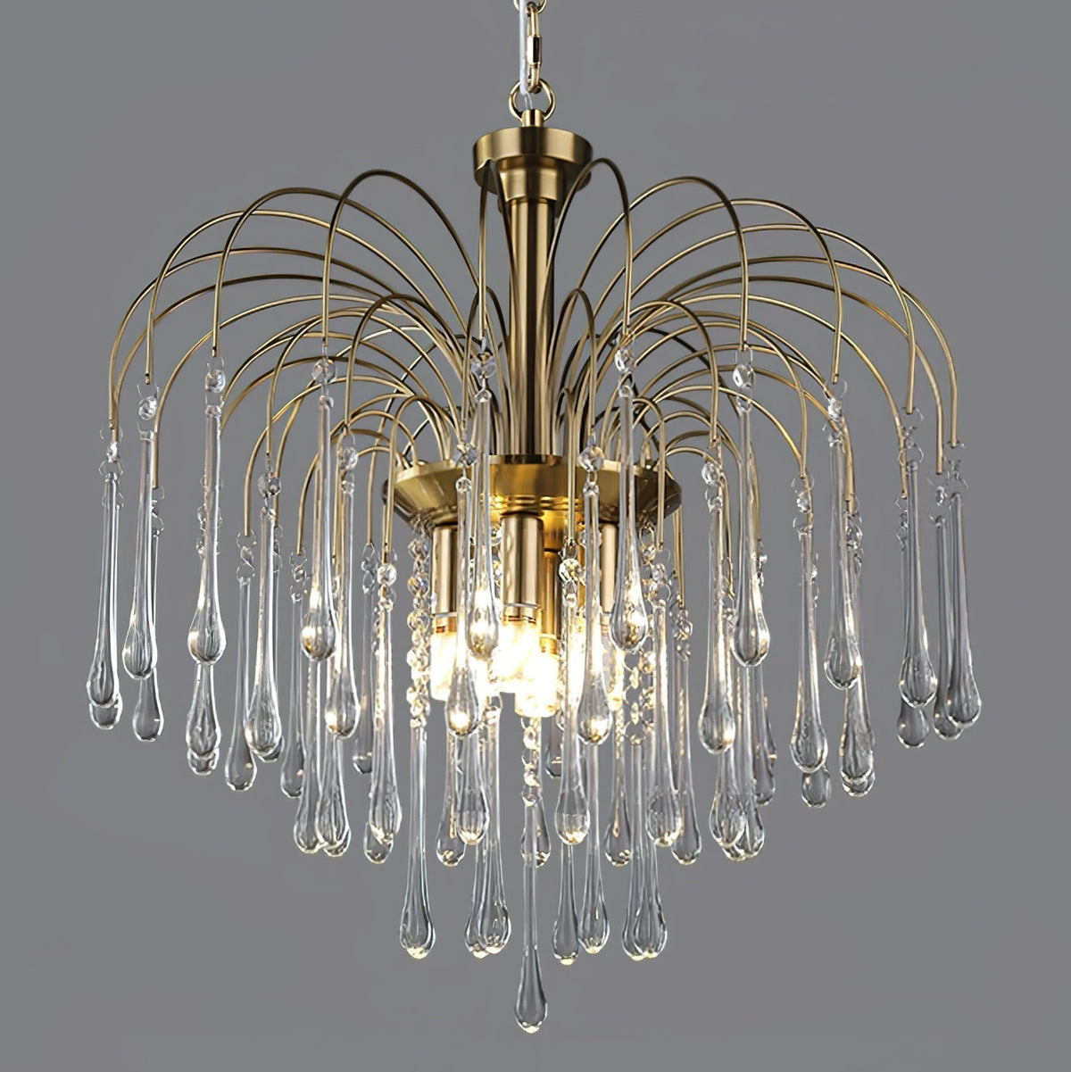 Arlora Lustre Bras Dorés et Cristal