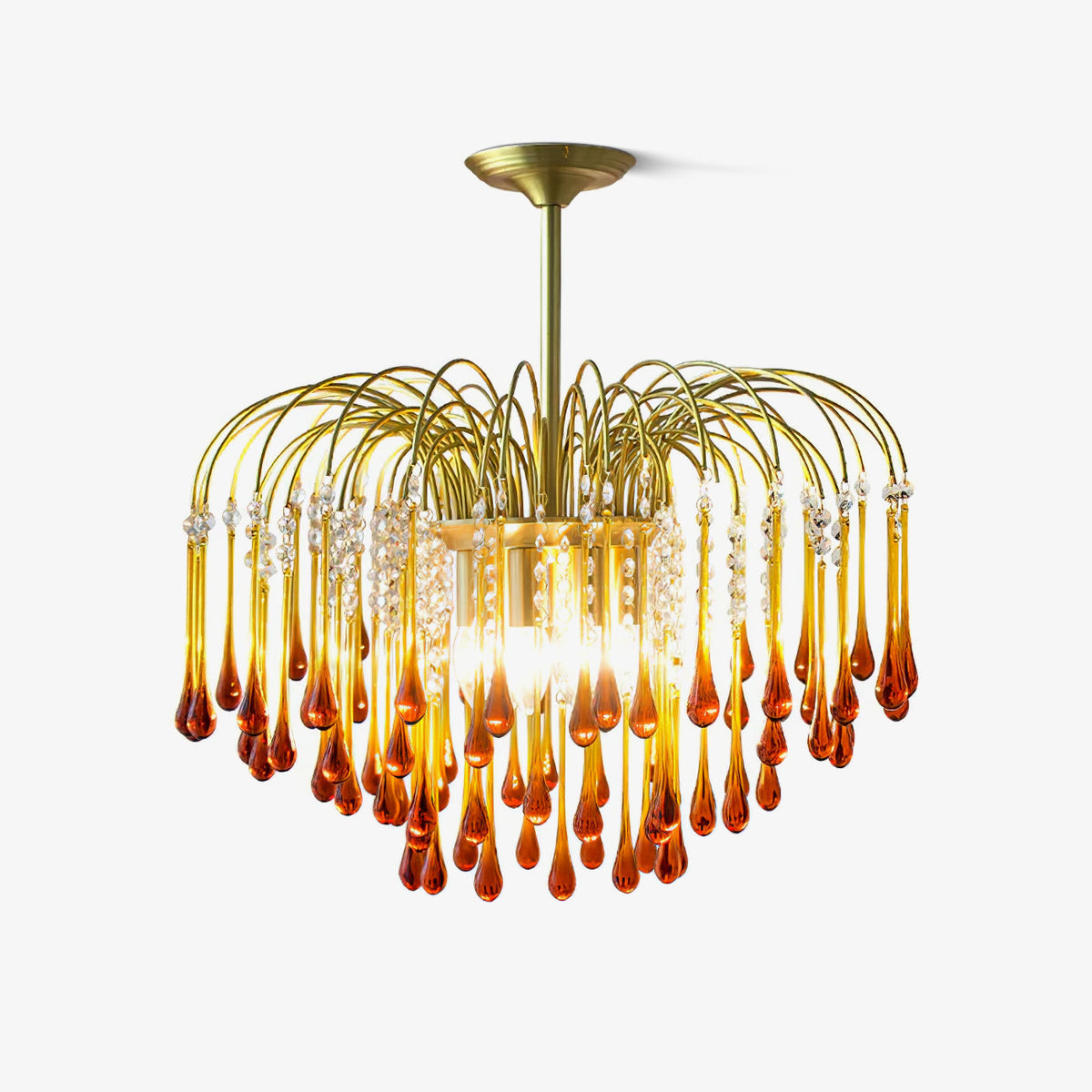 Arlora Lustre Bras Dorés et Cristal