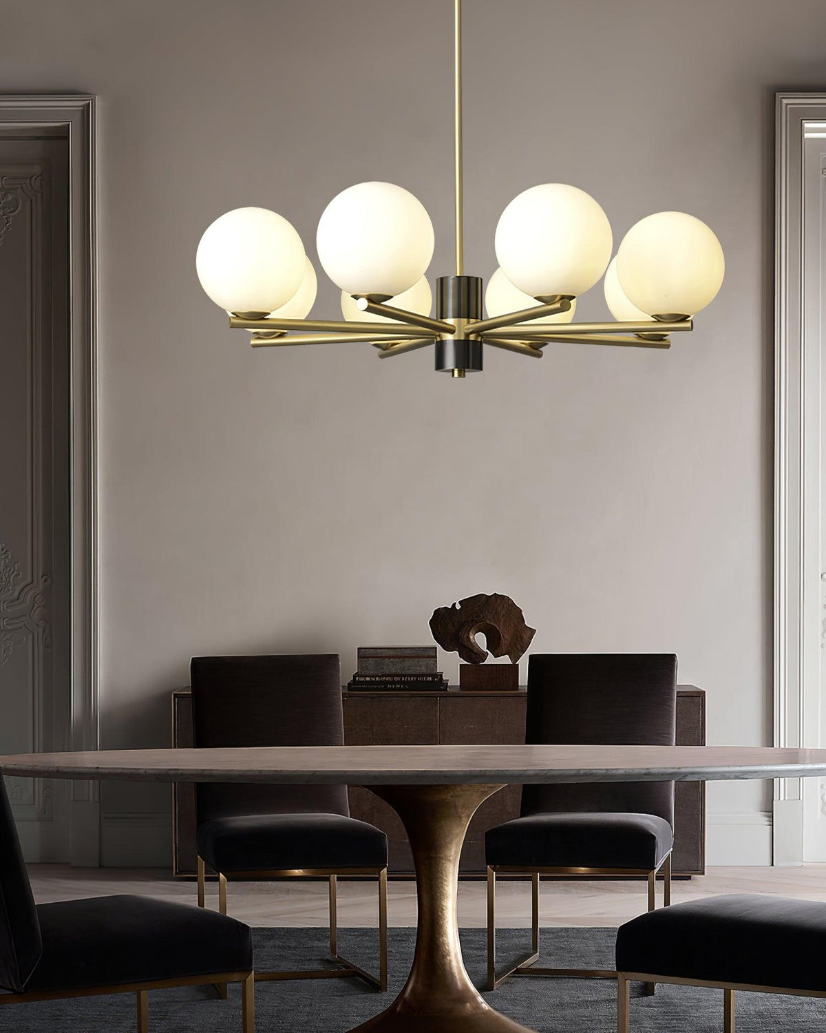 Covynel Lustre en Laiton Mi-Siècle