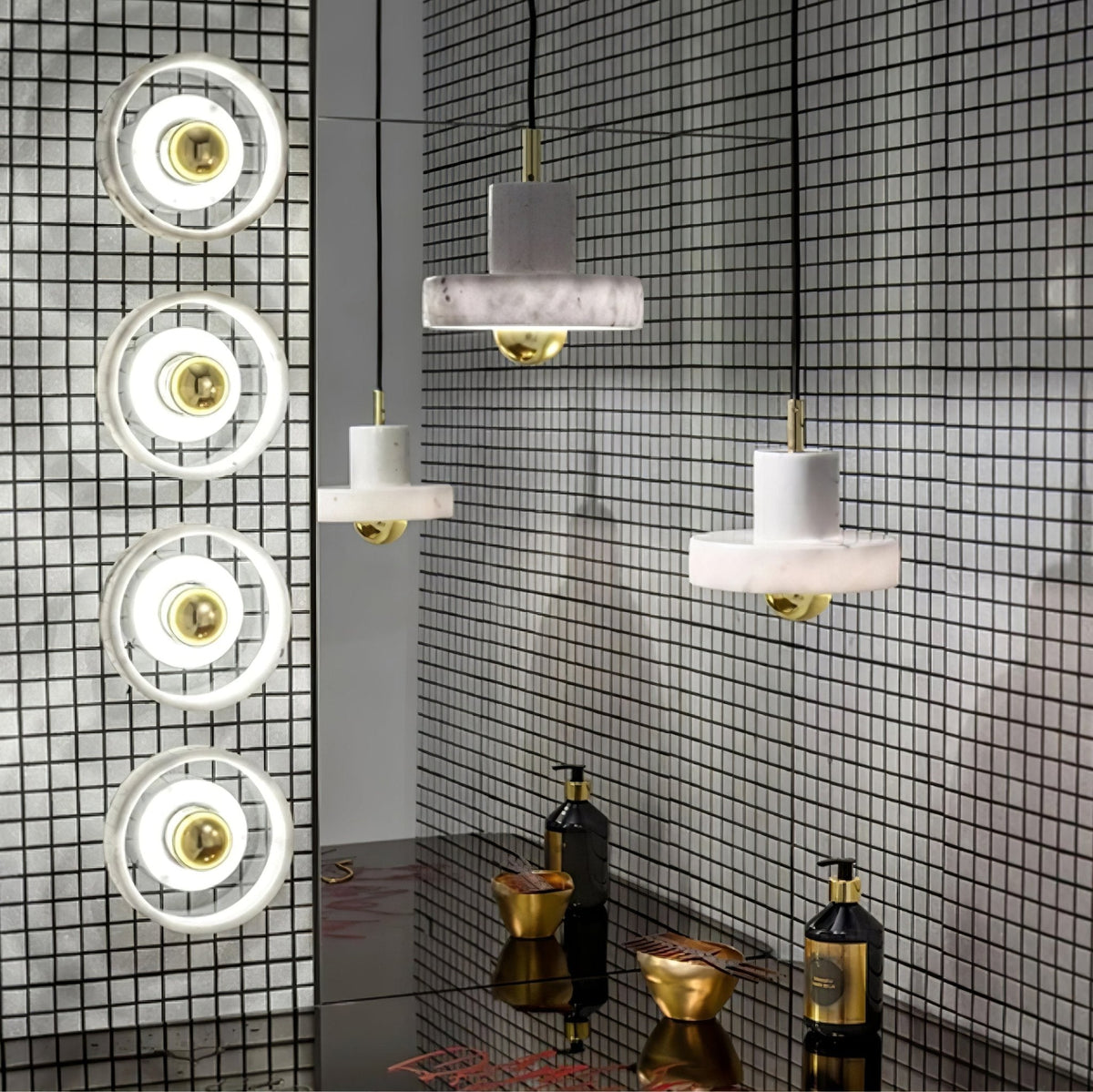 Lauralis Premium Nordic Art Aura Marbre Pendentif Lampe