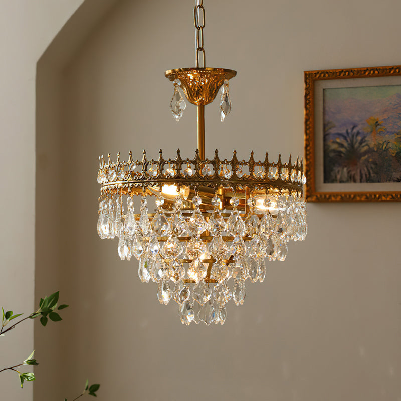 Comparison shot showing all four sizes of the Marilyn Crystal Chandelier.