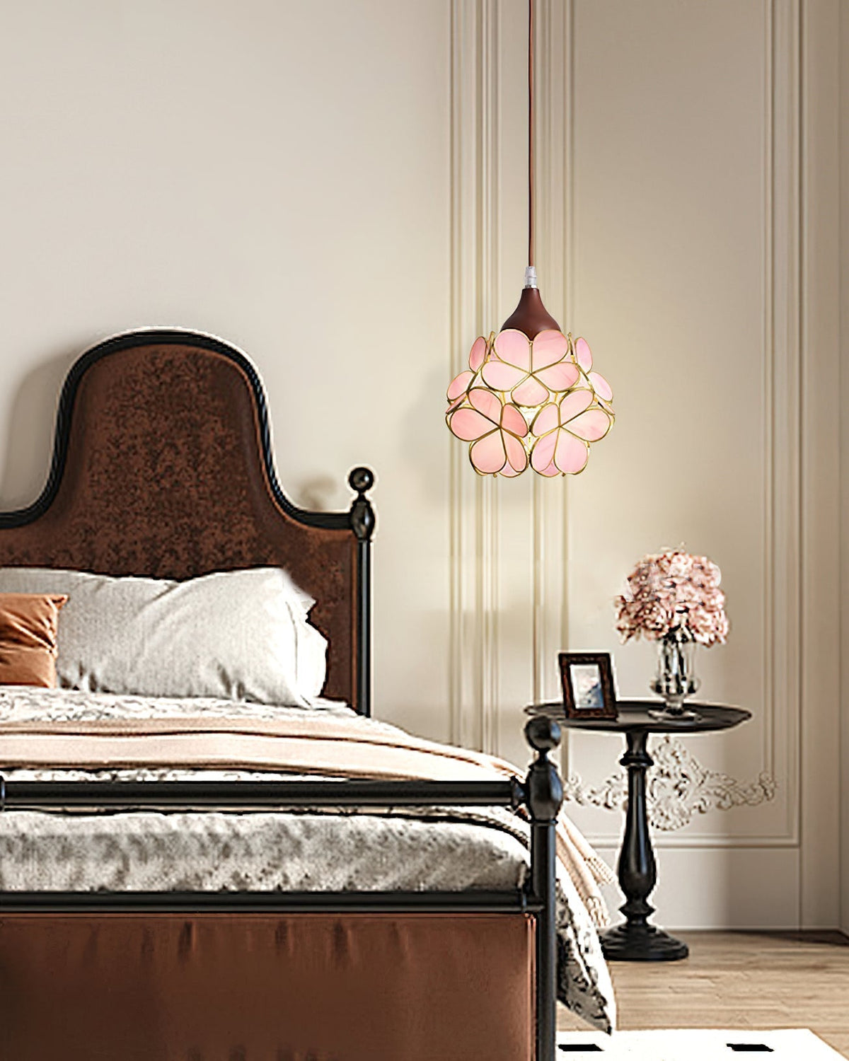 Velina Pink Petal Pendant Light-Neutral Decor